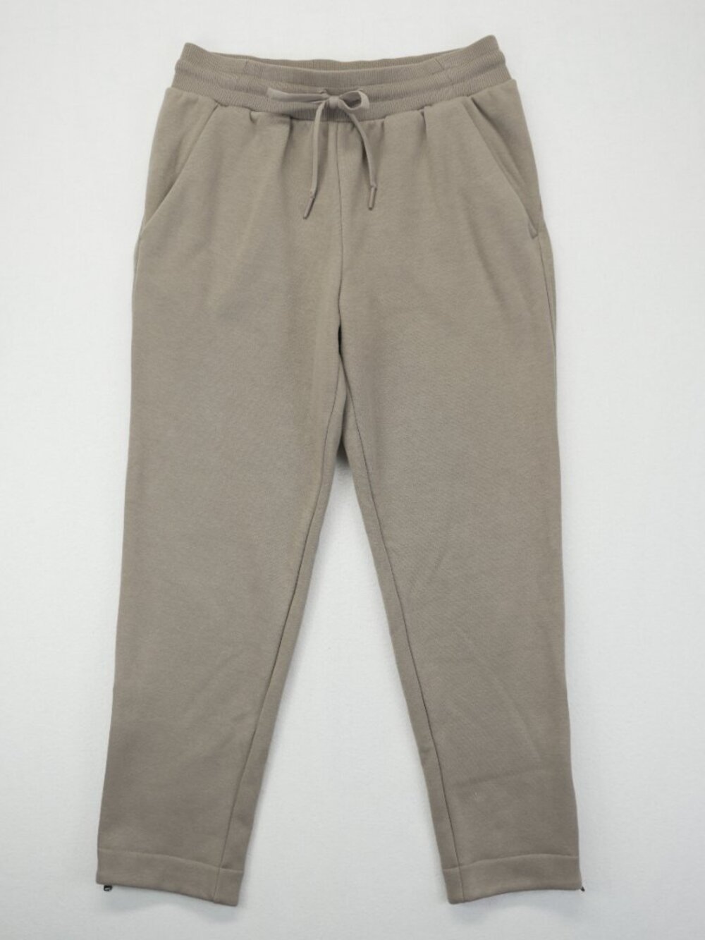 Athleta Cozy Karma High Rise Zip Ankle Pants Size Medium Beige Weekend - Picture 2 of 12